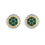 Sterling Silver & 18K Gold Popcorn Emerald Birthstone Stud Earrings