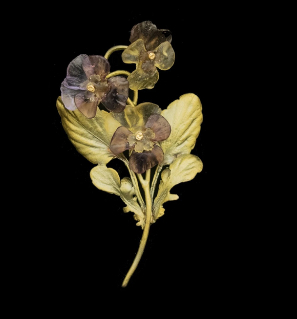 Pansies Three Flower Brooch