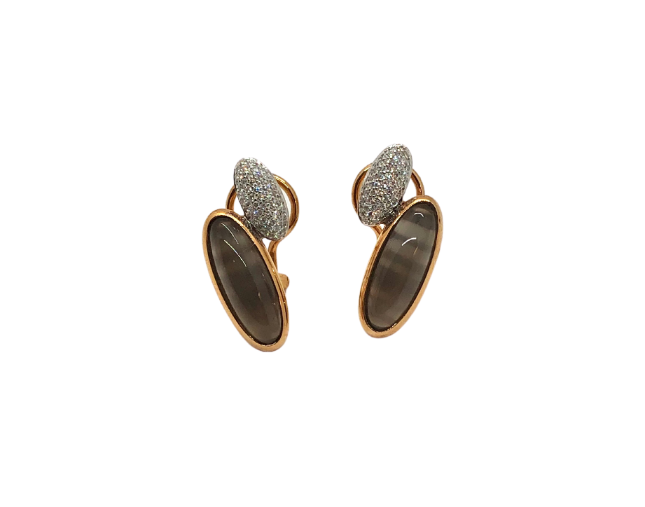Breuning Moonstone Earrings in Long Oval