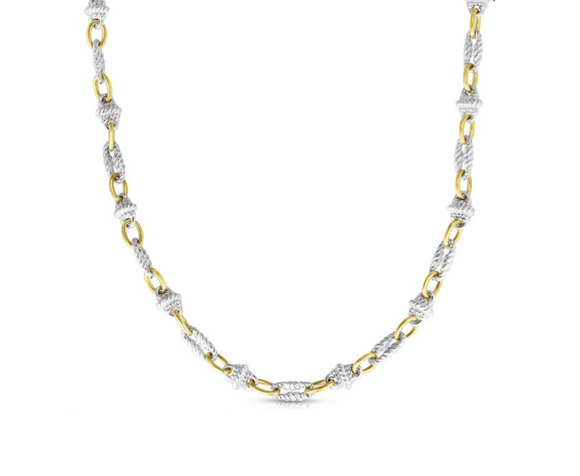 Sterling Silver & 18K Gold Victorian Link Necklace