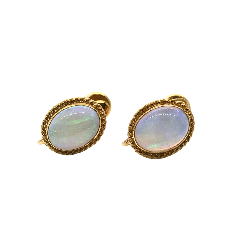 9ct gold 2025 opal earrings