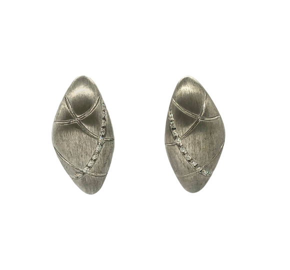 Breuning SS Almond Diamond Earring