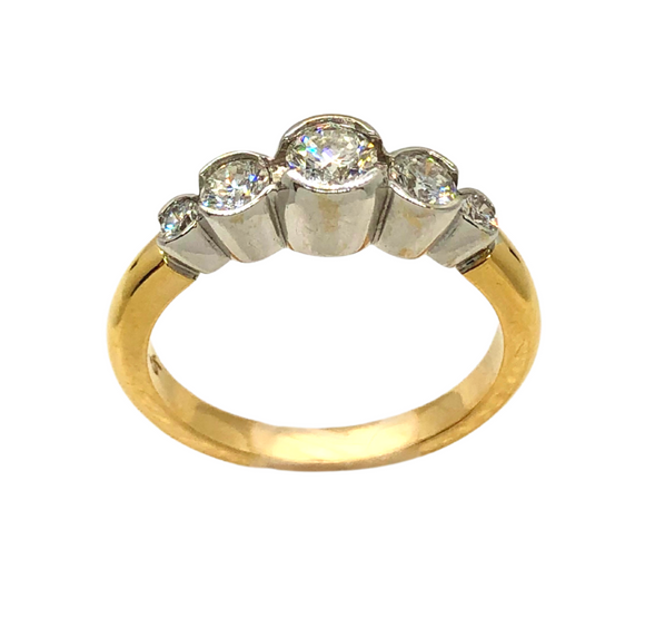 14k Two-Toned Diamond Ring
