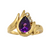 14k Gold Pear Amethyst Ring