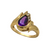 14k Gold Pear Amethyst Ring
