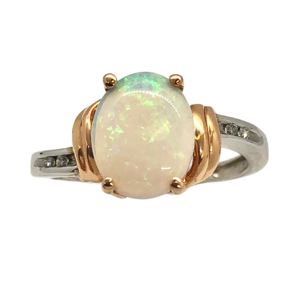 14K Two Tone and Opal Ring