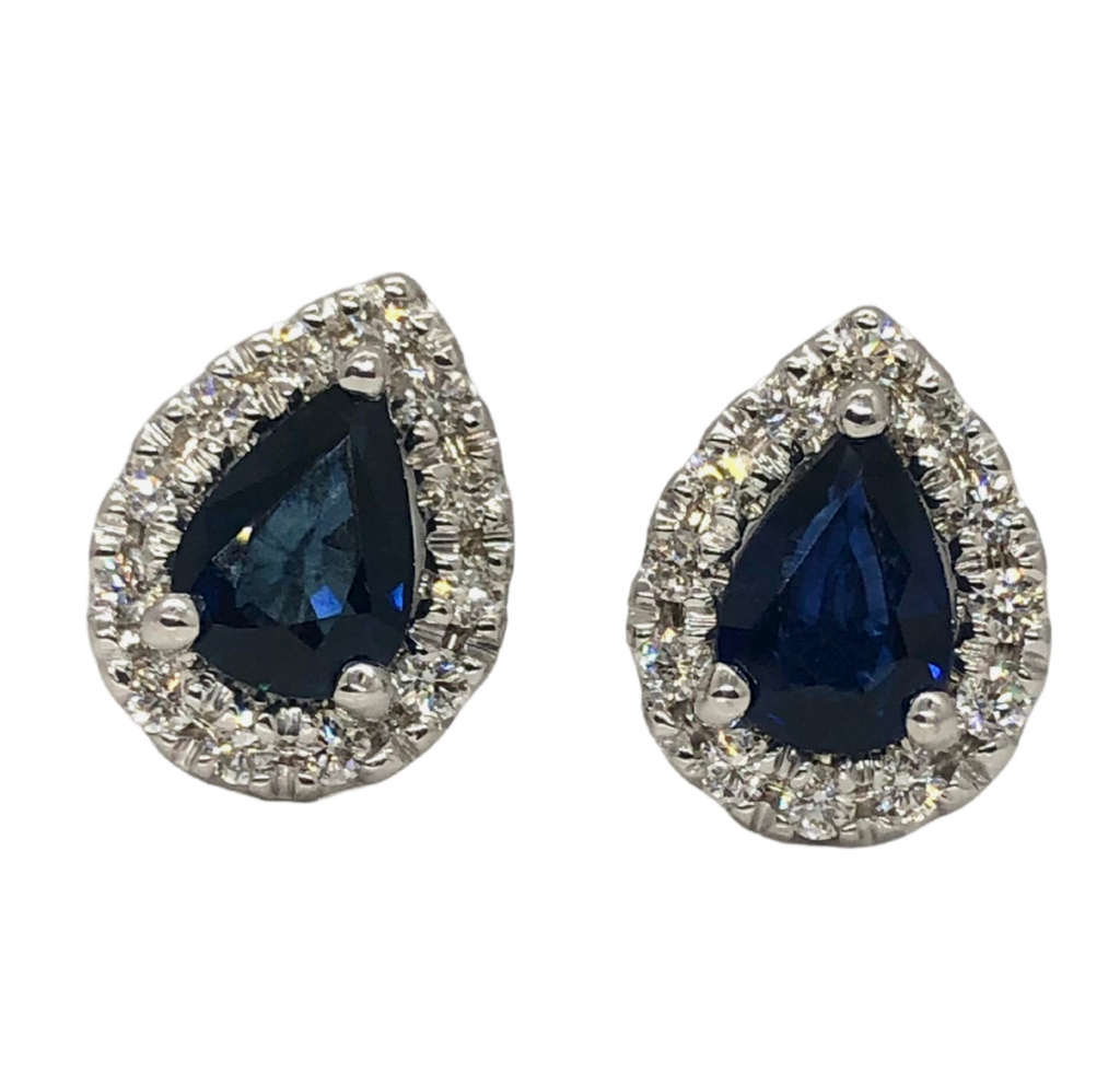14k Pear Shape Sapphire Earrings