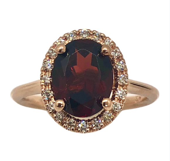 Rose Gold Garnet Ring