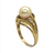 14k Gold Pearl and Diamond Ring