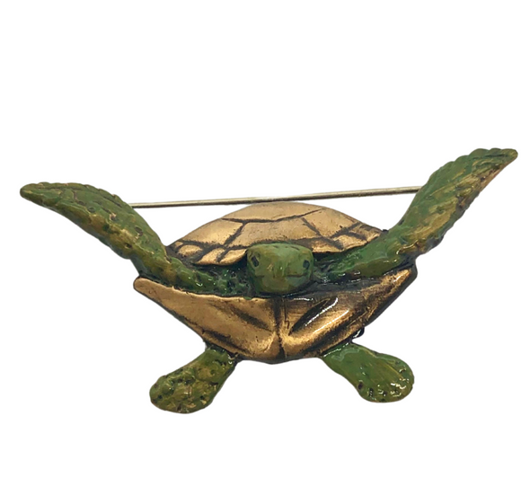 Flying Turtle Brooch