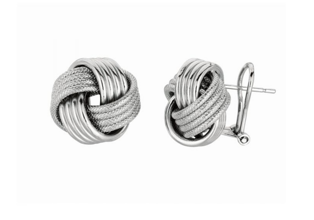 Silver Large Multirow Love Knot Earring