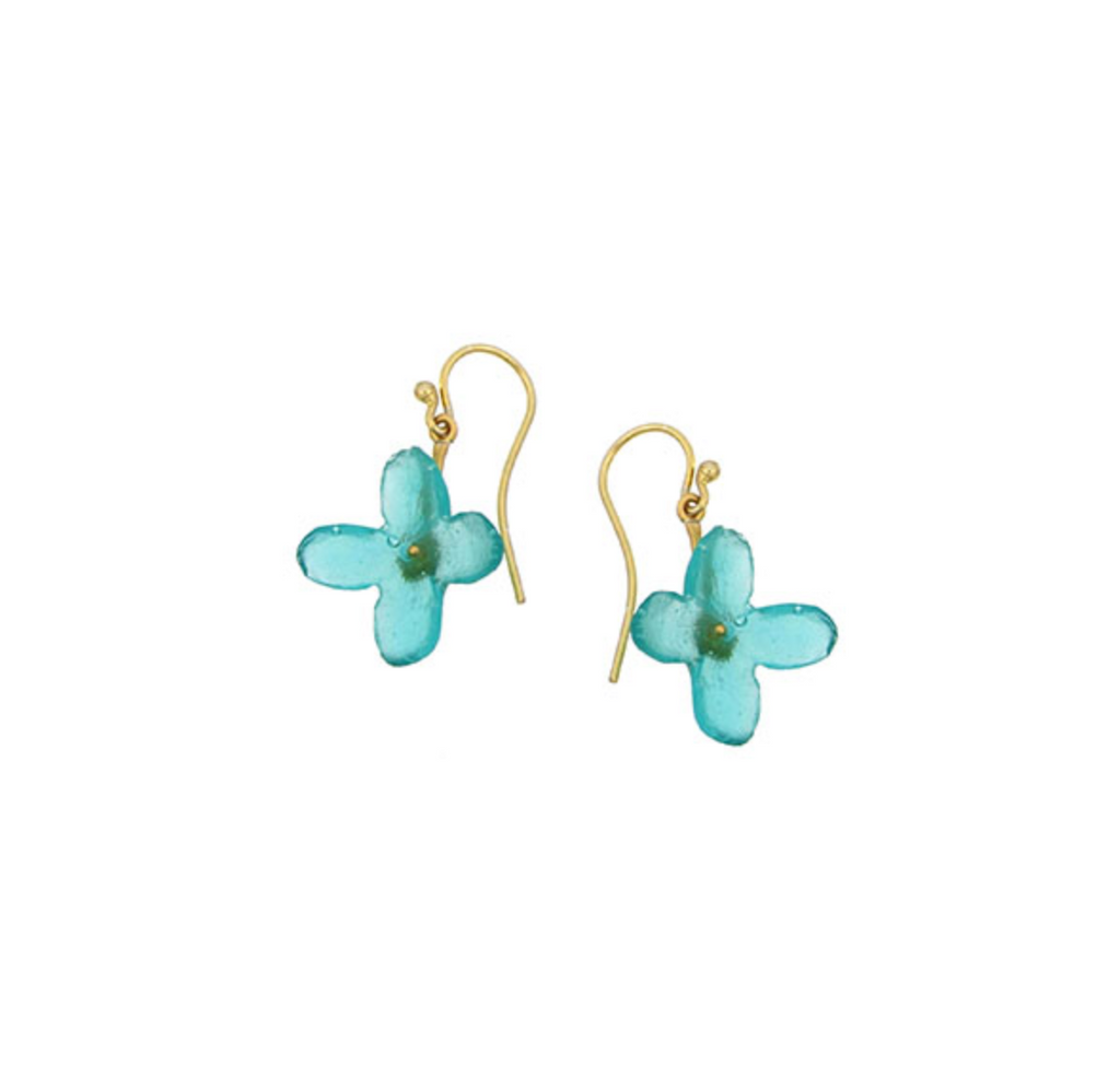 Hydrangea Blue Single Drop Earring