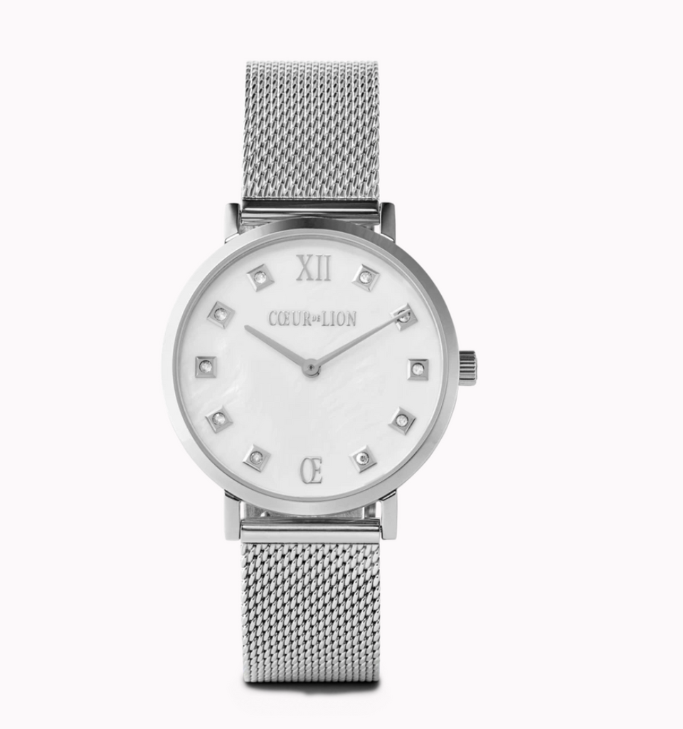 Women's Round Mother of Pearl Milanese Watch