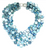 Five Strand Teal Mother of Pearl Necklace