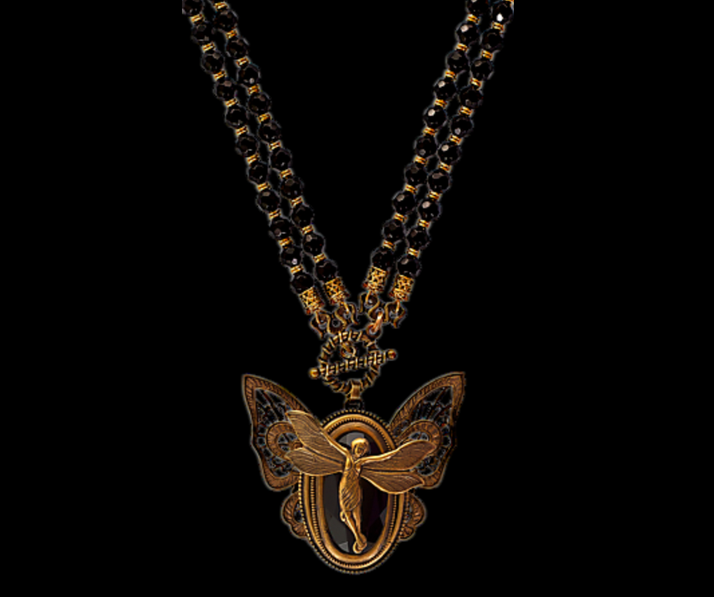 Jet Sprite Butterfly Necklace