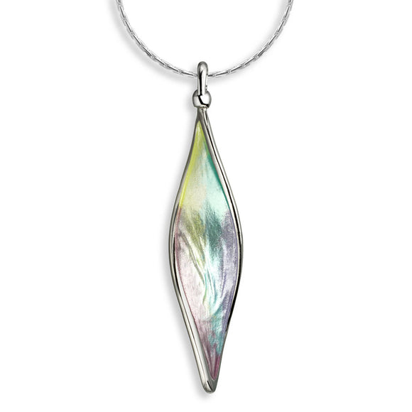 Multi Color Aurora Elongated Marquise DS-Twist Necklace